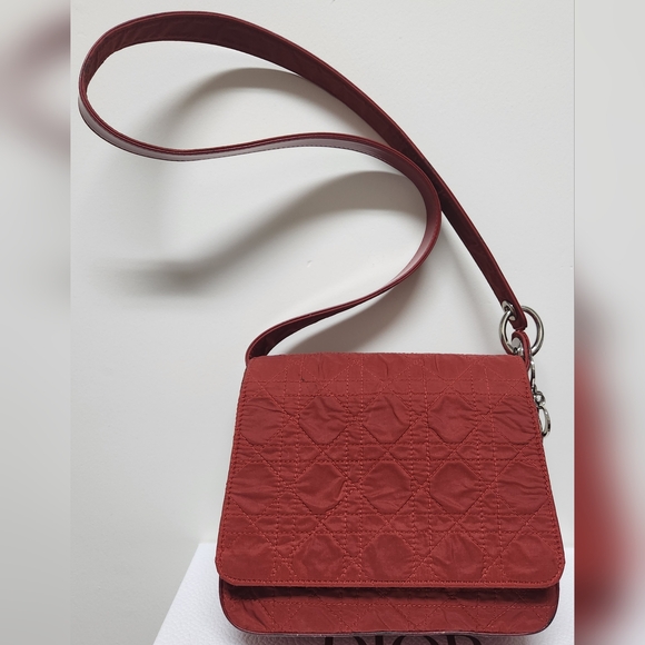 DIOR Canage Red Quilted LADY DIOR Charm Bag with DIOR Box Set SUPER RARE - Picture 4 of 16